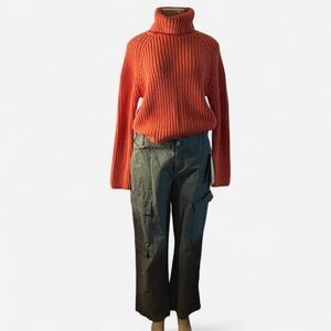 White + Warren Cozy Orange Knit Sweater